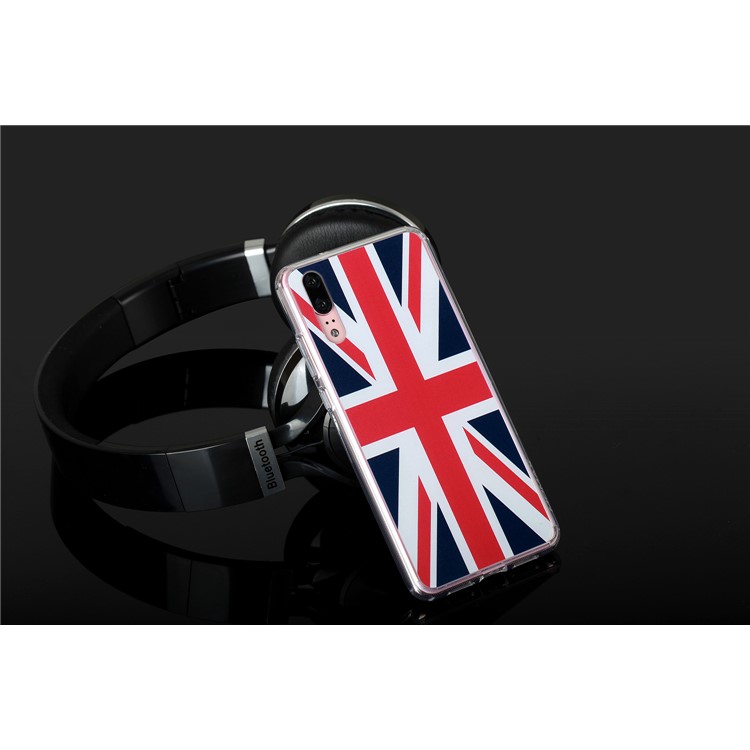 MOMAX Anti-drop Embossment Pattern Printing PC + Soft TPU Hybrid Case for Huawei P20 - Flag of British-14
