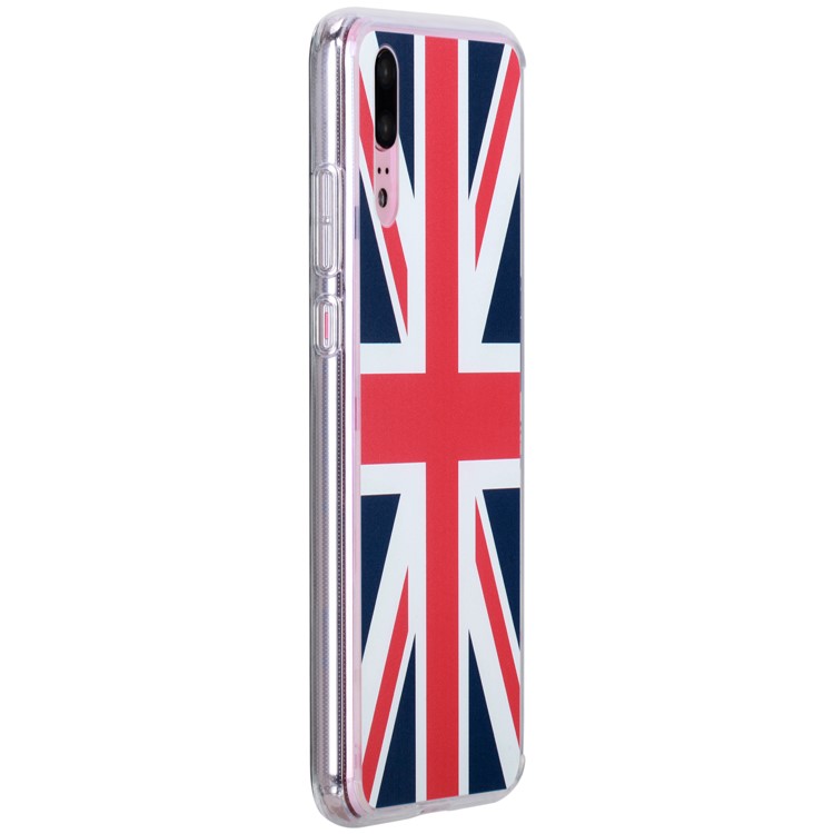 MOMAX Anti-drop Embossment Pattern Printing PC + Soft TPU Hybrid Case for Huawei P20 - Flag of British-4