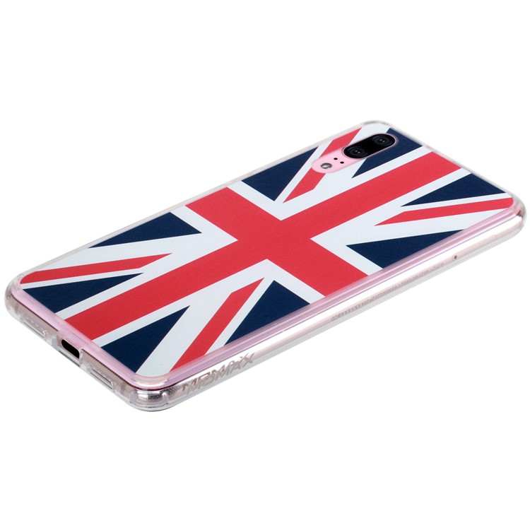 MOMAX Anti-drop Embossment Pattern Printing PC + Soft TPU Hybrid Case for Huawei P20 - Flag of British-6