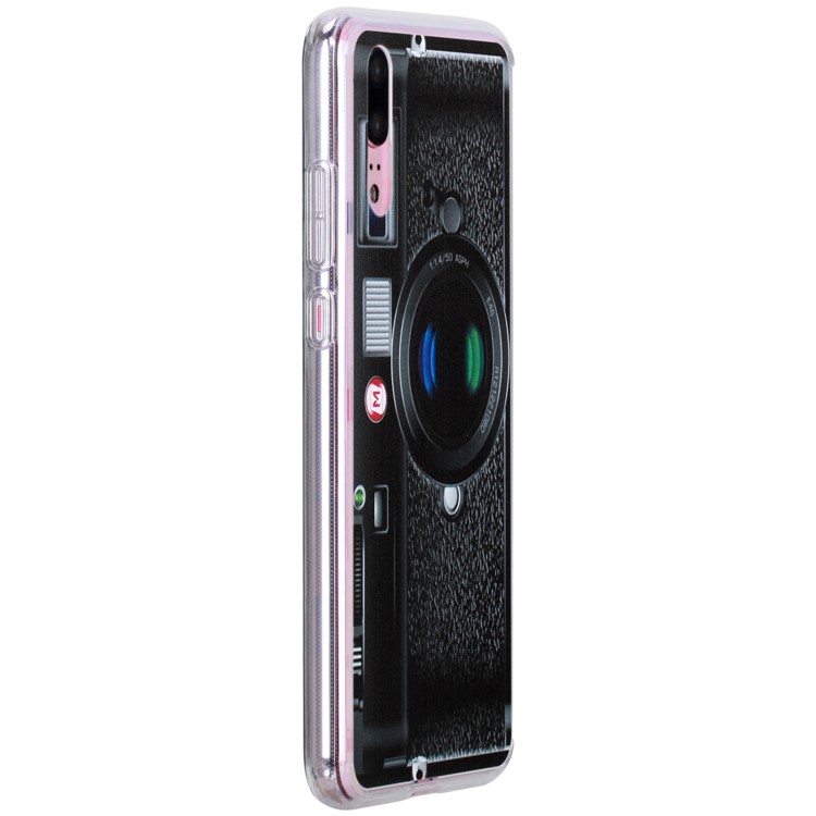 MOMAX Anti-drop Embossment Pattern Printing PC + Soft TPU Hybrid Cover for Huawei P20 - Retro Camera-4