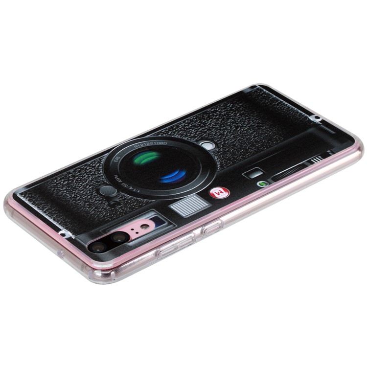 MOMAX Anti-drop Embossment Pattern Printing PC + Soft TPU Hybrid Cover for Huawei P20 - Retro Camera-5