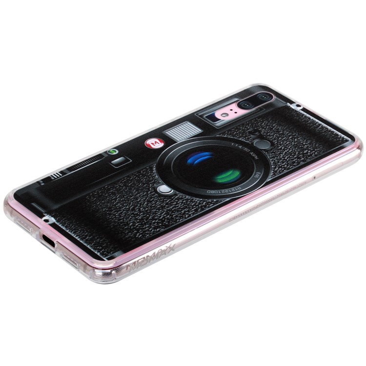 MOMAX Anti-drop Embossment Pattern Printing PC + Soft TPU Hybrid Cover for Huawei P20 - Retro Camera-6