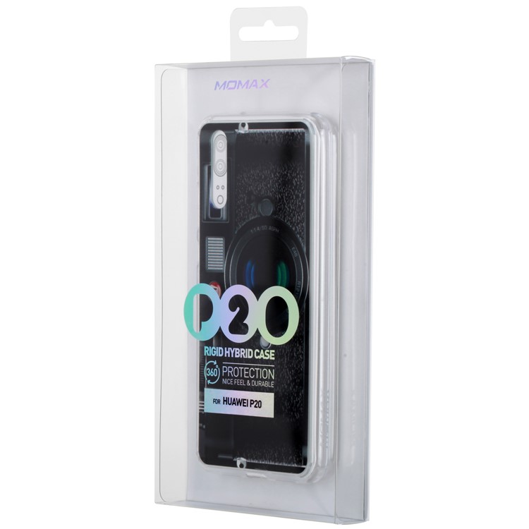 MOMAX Anti-drop Embossment Pattern Printing PC + Soft TPU Hybrid Cover for Huawei P20 - Retro Camera-7