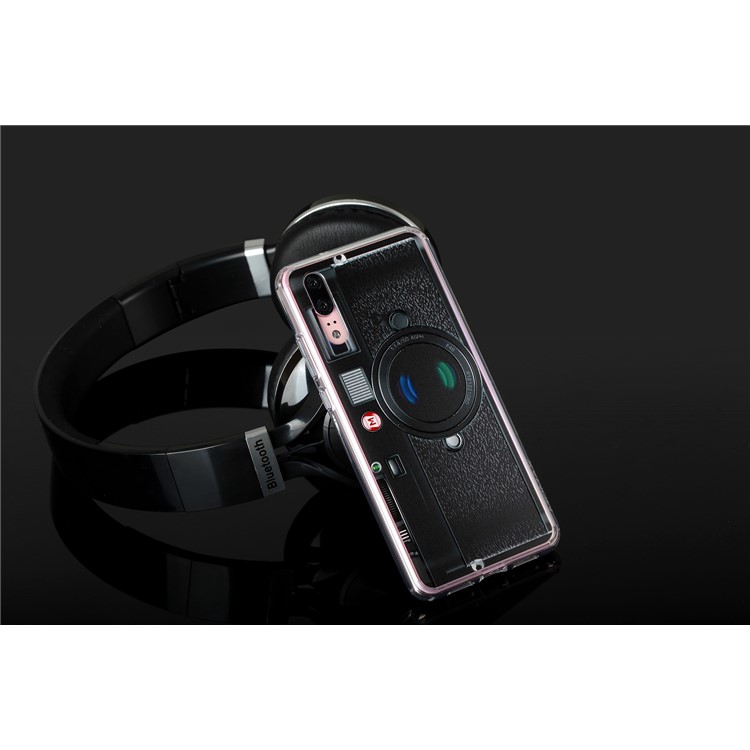 MOMAX Anti-drop Embossment Pattern Printing PC + Soft TPU Hybrid Cover for Huawei P20 - Retro Camera-9