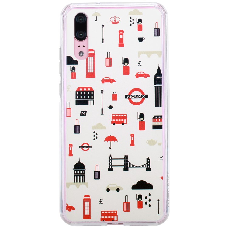 MOMAX Anti-drop Embossment Pattern Printing PC + Soft TPU Hybrid Shell for Huawei P20 - England Elements-2