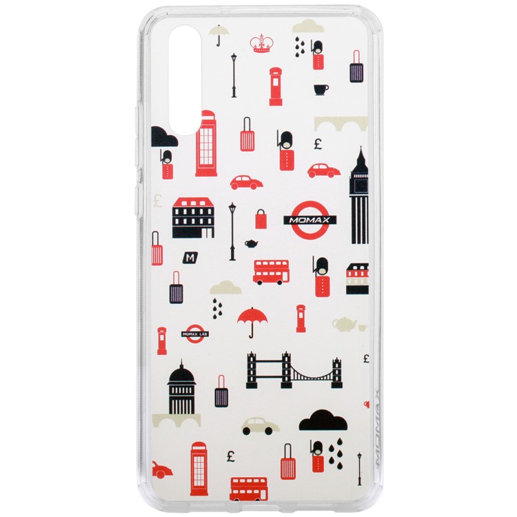 MOMAX Anti-drop Embossment Pattern Printing PC + Soft TPU Hybrid Shell for Huawei P20 - England Elements-3