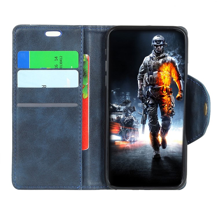 PU Leather Wallet Stand Mobile Shell for Huawei Honor 7C/Enjoy 8 /Y7 Prime (2018) - Blue-3