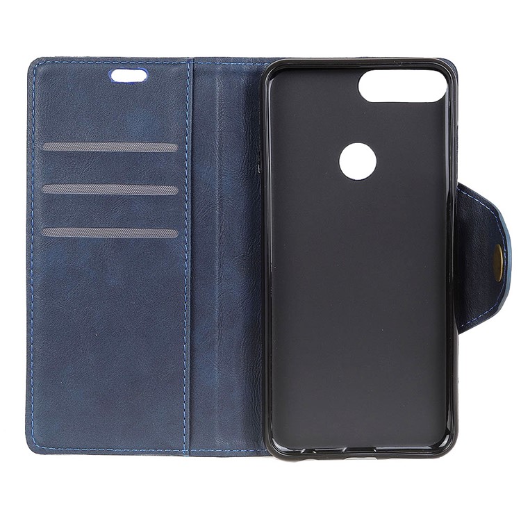PU Leather Wallet Stand Mobile Shell for Huawei Honor 7C/Enjoy 8 /Y7 Prime (2018) - Blue-7
