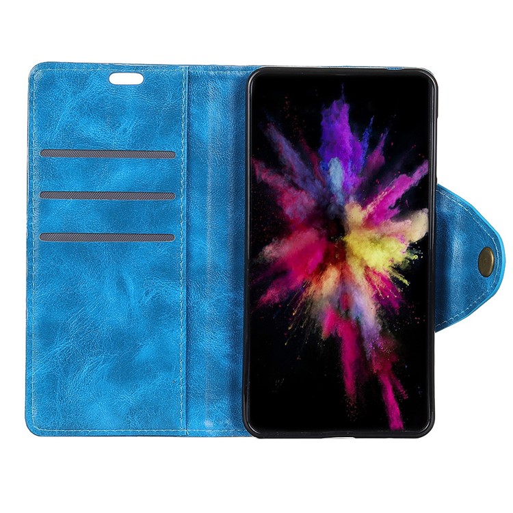 Textured PU Leather Wallet Stand Mobile Phone Case for Huawei Honor 7C/Enjoy 8 /Y7 Prime (2018) - Blue-2