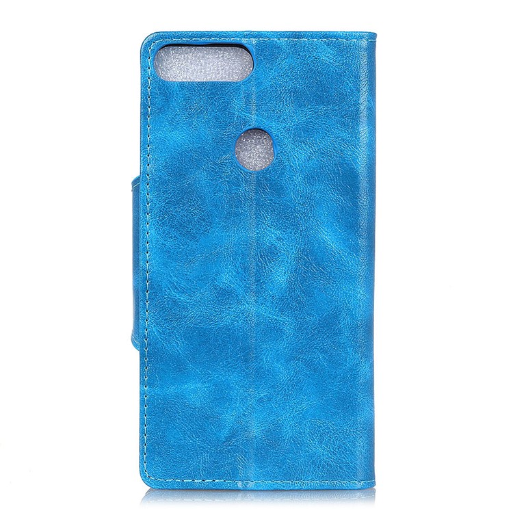 Textured PU Leather Wallet Stand Mobile Phone Case for Huawei Honor 7C/Enjoy 8 /Y7 Prime (2018) - Blue-3