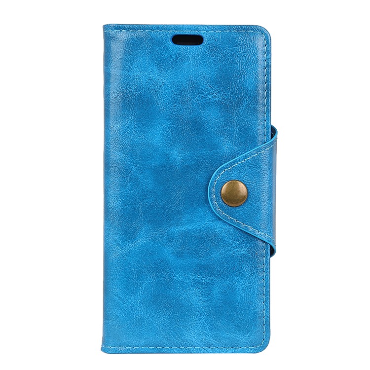 Textured PU Leather Wallet Stand Mobile Phone Case for Huawei Honor 7C/Enjoy 8 /Y7 Prime (2018) - Blue-6