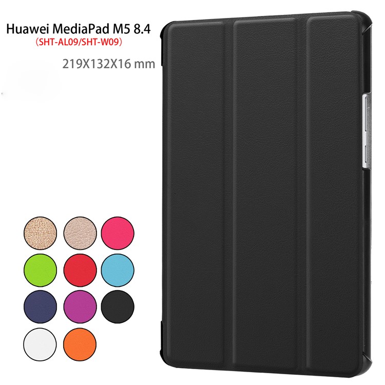 Tri-fold Stand PU Leather Smart Case for Huawei MediaPad M5 8 - Black-8