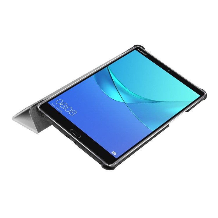Tri-fold Stand PU Leather Smart Cover for Huawei MediaPad M5 8 - White-4