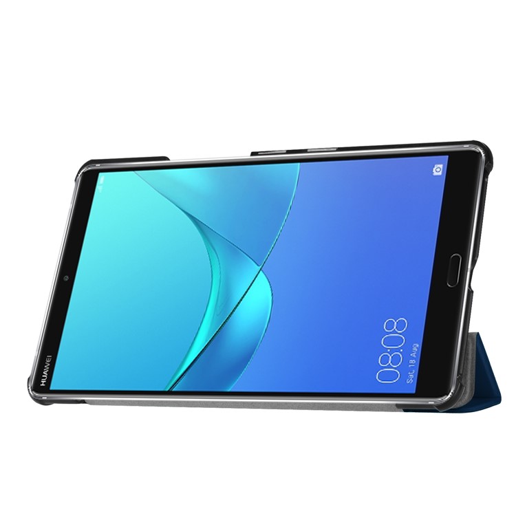PU Leather Tri-fold Stand Smart Case Cover Shell for Huawei MediaPad M5 8 - Dark Blue-5