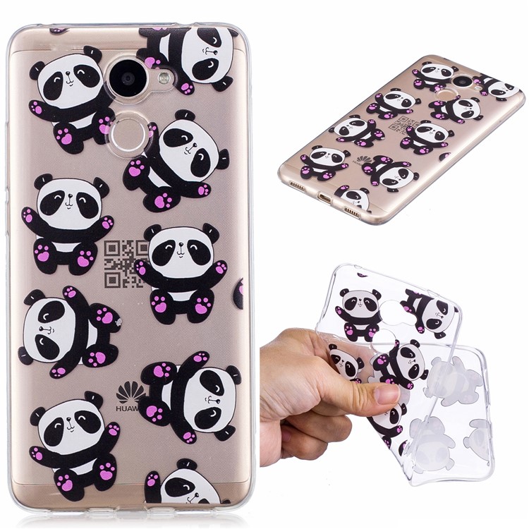 Pattern Printing IMD TPU Back Case for Huawei Y7 Prime/Enjoy 7 Plus - Cute Pandas-1