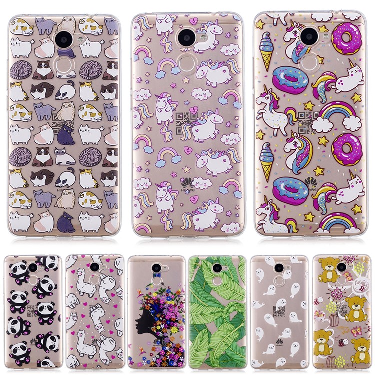 Pattern Printing IMD TPU Back Case for Huawei Y7 Prime/Enjoy 7 Plus - Cute Pandas-6
