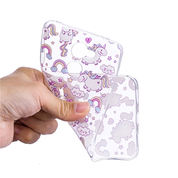Pattern Printing IMD TPU Back Cover for Huawei Y7 Prime/Enjoy 7 Plus - Lovely Unicorns-2