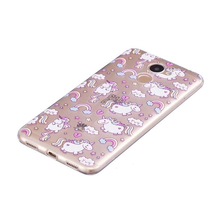 Pattern Printing IMD TPU Back Cover for Huawei Y7 Prime/Enjoy 7 Plus - Lovely Unicorns-4