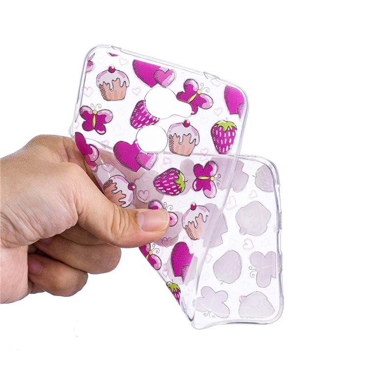 Pattern Printing IMD TPU Back Shell for Huawei Y7 Prime/Enjoy 7 Plus - Cake and Strawberry-2