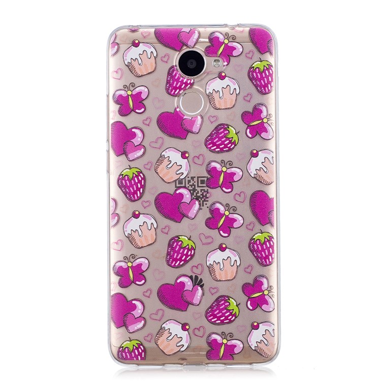 Pattern Printing IMD TPU Back Shell for Huawei Y7 Prime/Enjoy 7 Plus - Cake and Strawberry-3