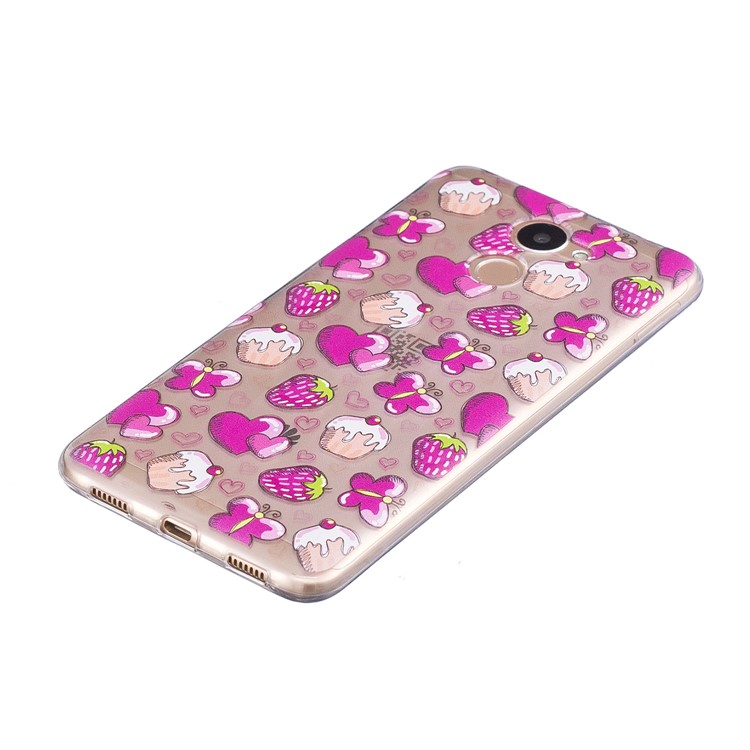 Pattern Printing IMD TPU Back Shell for Huawei Y7 Prime/Enjoy 7 Plus - Cake and Strawberry-4