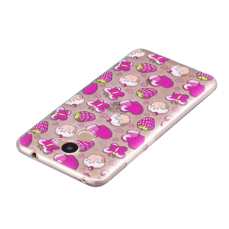 Pattern Printing IMD TPU Back Shell for Huawei Y7 Prime/Enjoy 7 Plus - Cake and Strawberry-5