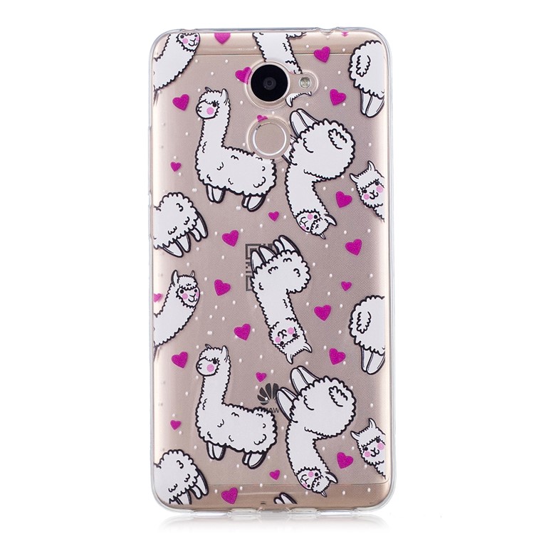 Pattern Printing IMD TPU Back Casing for Huawei Y7 Prime/Enjoy 7 Plus - Alpacas-3