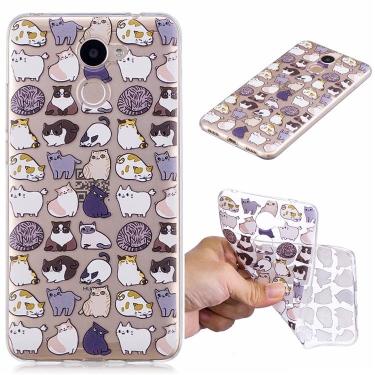Pattern Printing IMD TPU Mobile Phone Case for Huawei Y7 Prime/Enjoy 7 Plus - Cartoon Animals-1