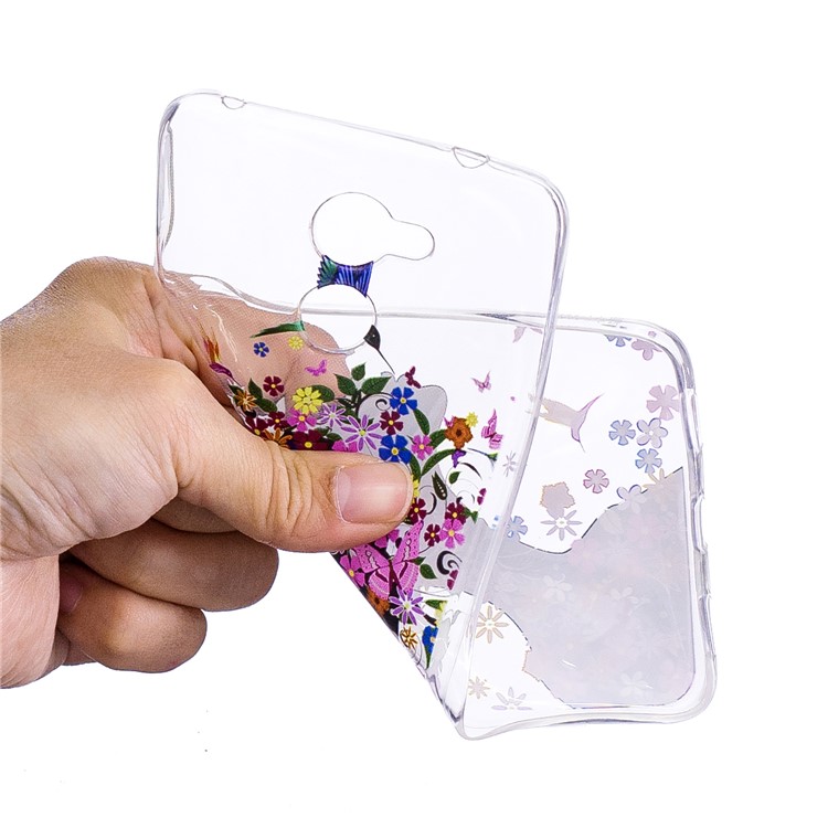 Pattern Printing IMD TPU Mobile Phone Shell for Huawei Y7 Prime/Enjoy 7 Plus - Flowered Girl-2