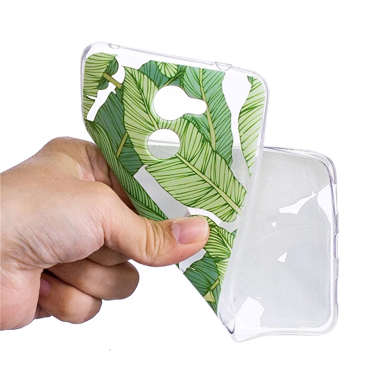 Pattern Printing IMD TPU Cell Phone Shell for Huawei Y7 Prime/Enjoy 7 Plus - Green Leaves-2