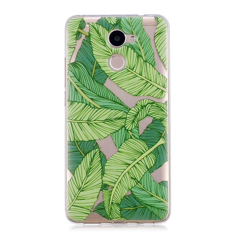 Pattern Printing IMD TPU Cell Phone Shell for Huawei Y7 Prime/Enjoy 7 Plus - Green Leaves-3