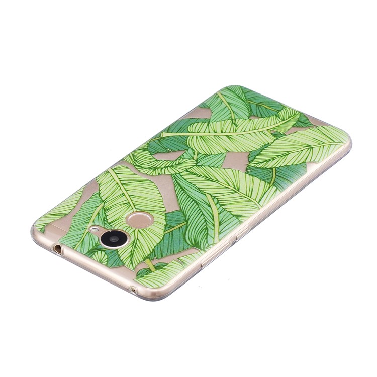 Pattern Printing IMD TPU Cell Phone Shell for Huawei Y7 Prime/Enjoy 7 Plus - Green Leaves-5