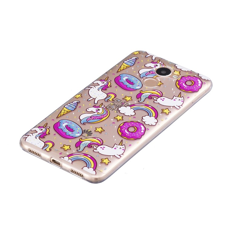 Pattern Printing IMD Soft TPU Back Case for Huawei Y7 Prime/Enjoy 7 Plus - Doughnut and Unicorn-4