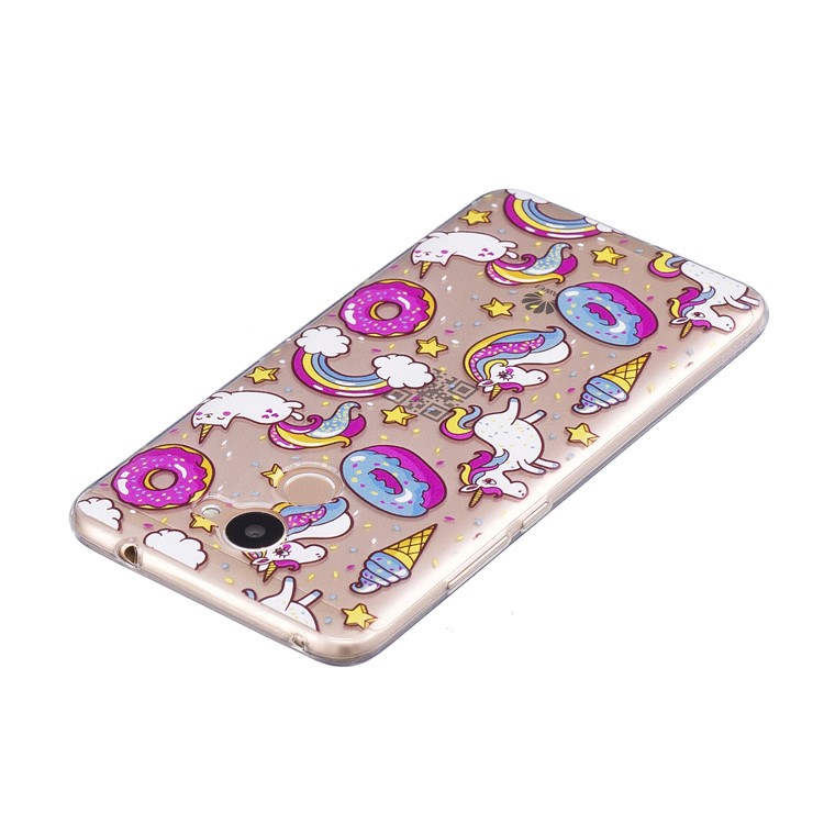 Pattern Printing IMD Soft TPU Back Case for Huawei Y7 Prime/Enjoy 7 Plus - Doughnut and Unicorn-5