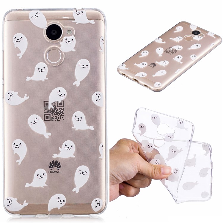 Pattern Printing IMD Slim TPU Back Case for Huawei Y7 Prime/Enjoy 7 Plus - Sea Lion-1