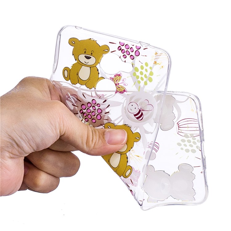 Pattern Printing Clear IMD TPU Back Case for Huawei Y7 Prime/Enjoy 7 Plus - Brown Bear-2
