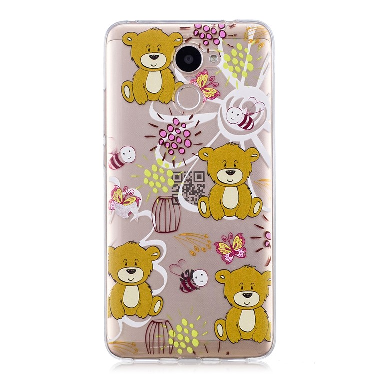 Pattern Printing Clear IMD TPU Back Case for Huawei Y7 Prime/Enjoy 7 Plus - Brown Bear-3