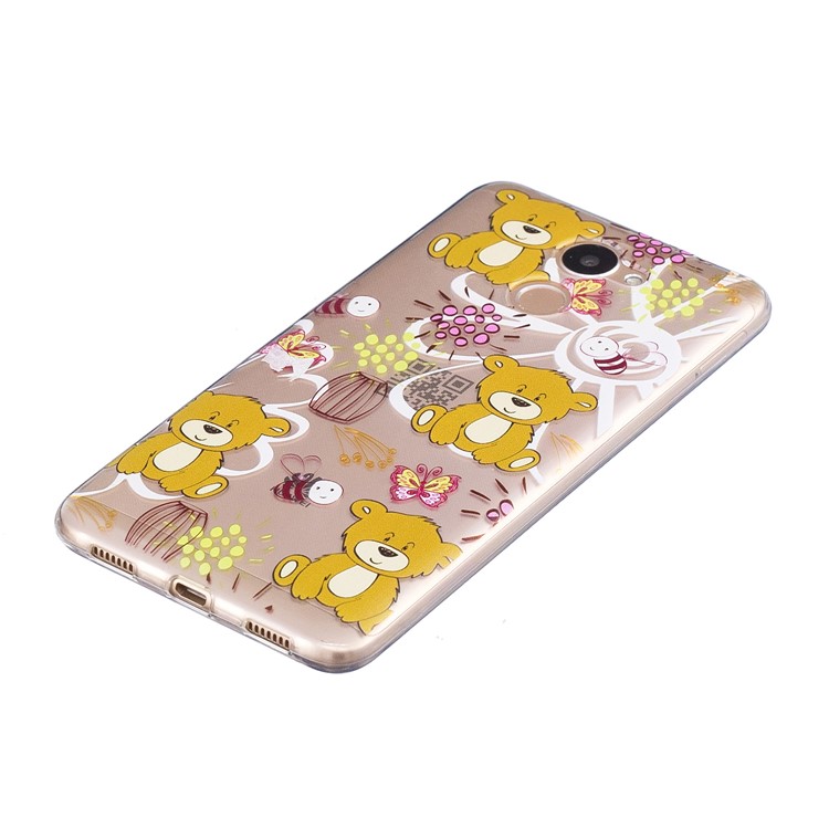 Pattern Printing Clear IMD TPU Back Case for Huawei Y7 Prime/Enjoy 7 Plus - Brown Bear-4