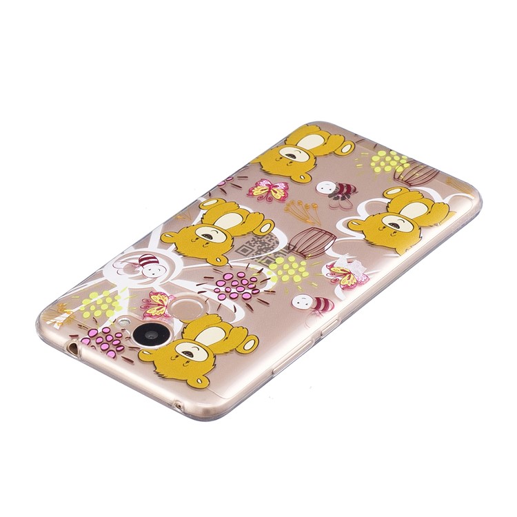Pattern Printing Clear IMD TPU Back Case for Huawei Y7 Prime/Enjoy 7 Plus - Brown Bear-5