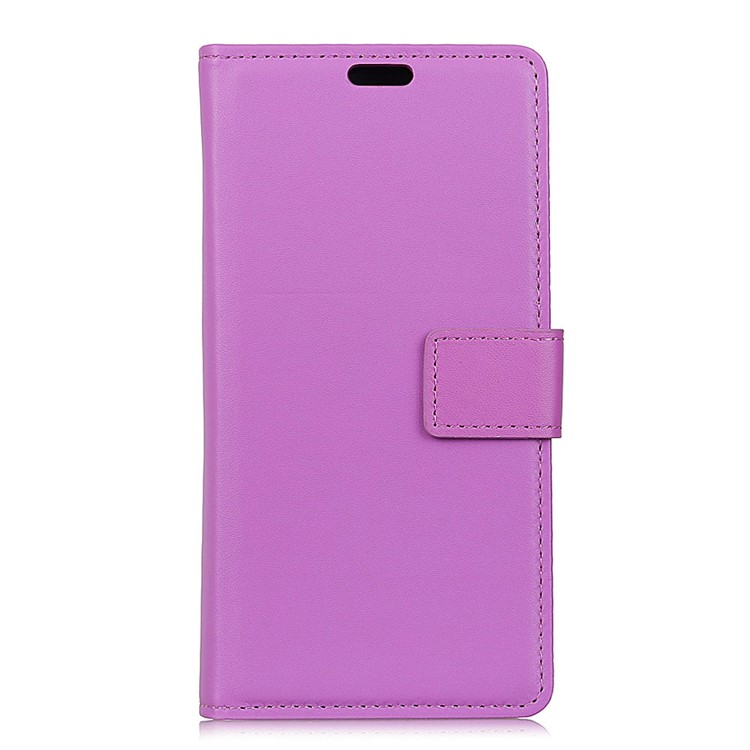 Wallet Stand Flip Leather Mobile Phone Case for Huawei Y6 (2018)/Honor 7A (without Fingerprint Sensor) - Purple-1