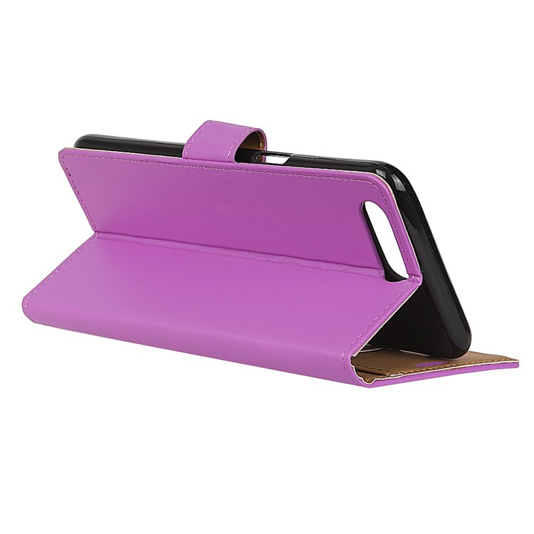 Wallet Stand Flip Leather Mobile Phone Case for Huawei Y6 (2018)/Honor 7A (without Fingerprint Sensor) - Purple-3
