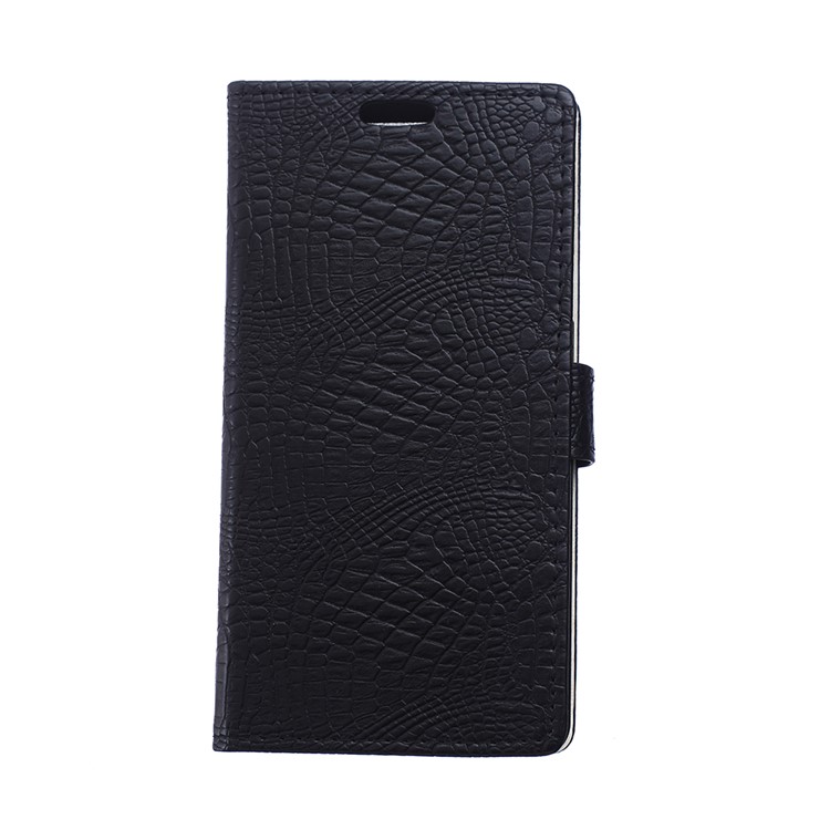 Crocodile Texture Wallet Stand Leather Phone Case for Huawei Y6 (2018)/Honor 7A (without Fingerprint Sensor) - Black-3