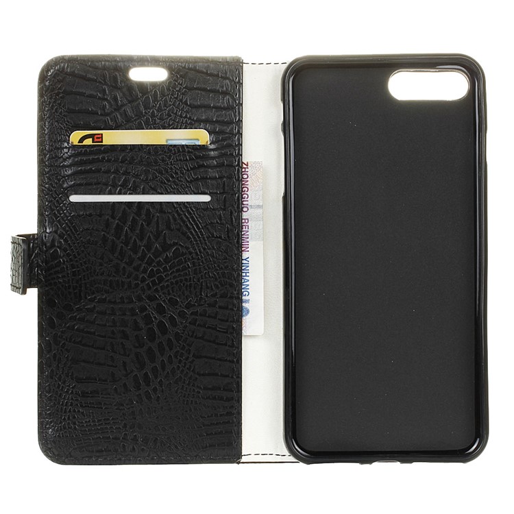 Crocodile Texture Wallet Stand Leather Phone Case for Huawei Y6 (2018)/Honor 7A (without Fingerprint Sensor) - Black-9