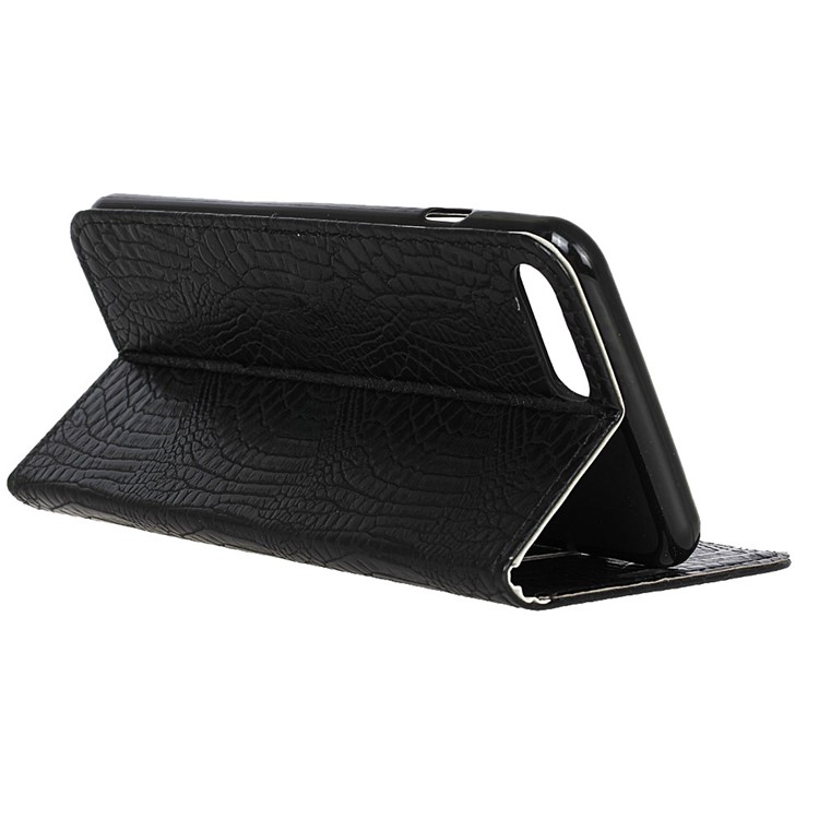 Crocodile Texture Wallet Stand Leather Phone Case for Huawei Y6 (2018)/Honor 7A (without Fingerprint Sensor) - Black-13