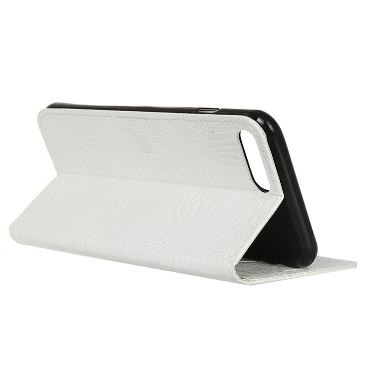 Crocodile Texture Wallet Stand Leather Phone Cover for Huawei Y6 (2018)/Honor 7A (without Fingerprint Sensor) - White-11