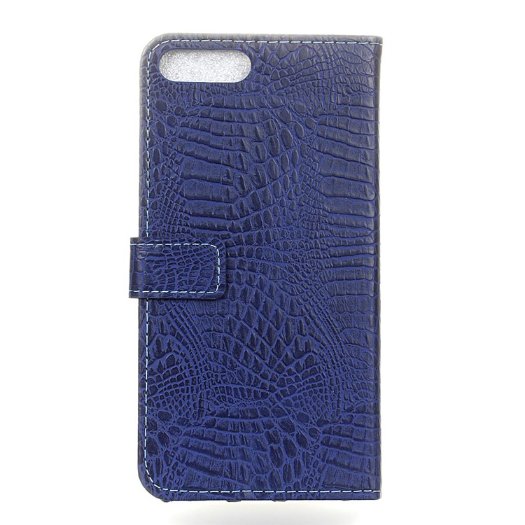Crocodile Texture Wallet Stand Leather Mobile Phone Casing for Huawei Y6 (2018)/Honor 7A (without Fingerprint Sensor) - Blue-3