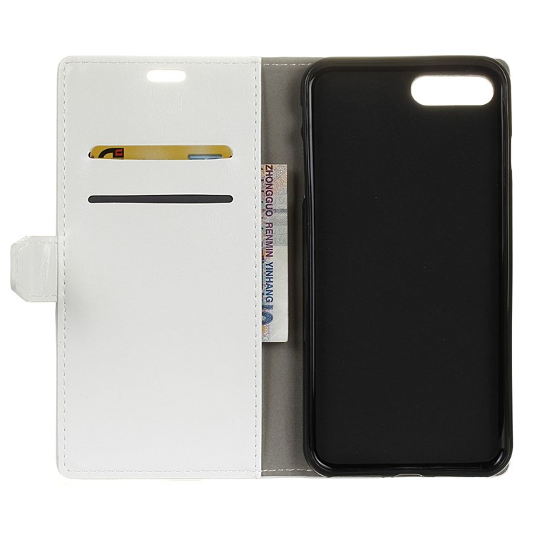Crazy Horse Texture Leather Wallet Phone Cover Shell for Huawei Y6 (2018)/Honor 7A (without Fingerprint Sensor) - White-6