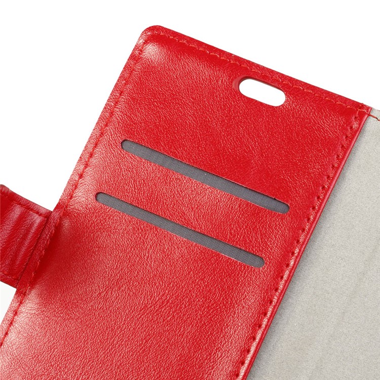 Crazy Horse Texture Leather Wallet Protection Case for Huawei Y6 (2018)/Honor 7A (without Fingerprint Sensor) - Red-2