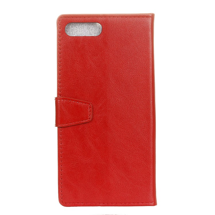 Crazy Horse Texture Leather Wallet Protection Case for Huawei Y6 (2018)/Honor 7A (without Fingerprint Sensor) - Red-3