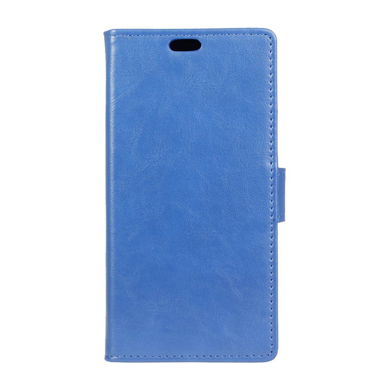 Crazy Horse Texture Leather Wallet Stand Flip Case with Card Holders for Huawei Y6 (2018)/Honor 7A (without Fingerprint Sensor) - Blue-1